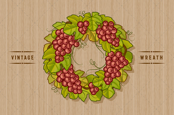 Retro Grapes Wreath