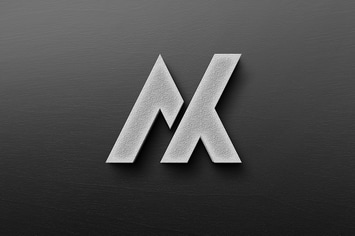 Realistic concrete solid logo mockup