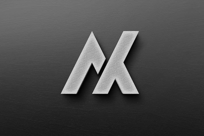 Realistic concrete solid logo mockup