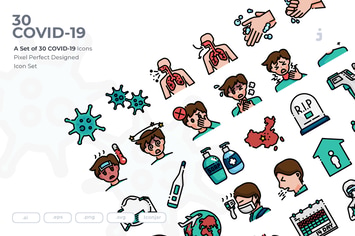 30 Covid-19 Icons