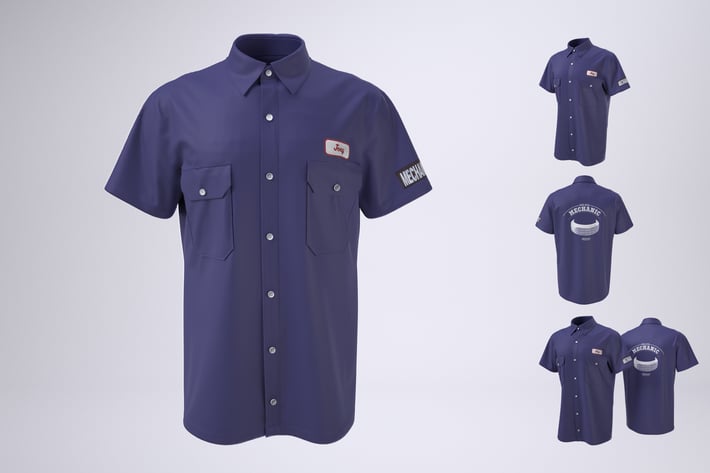 Work Shirt with Short Sleeves Mock-Up