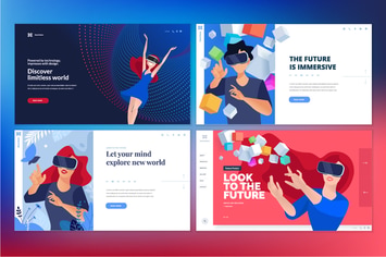 Web design templates of virtual reality