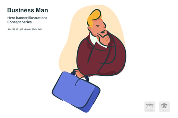 Business Man Occupation Vector Illustration