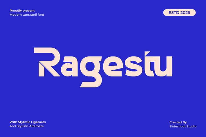 Ragestu || Futuristic Sans Serif Font