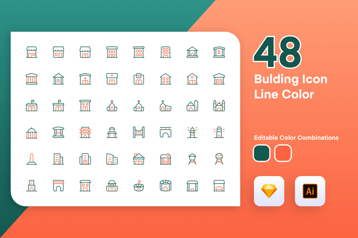 Building Icon Line Color 