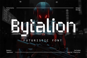 Bytalion - Futuristic Font