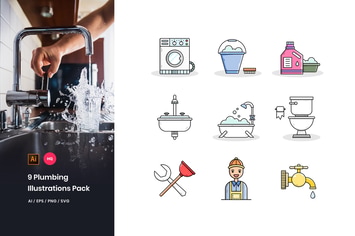 Plumbing Illustrations Pack