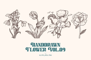Handdrawn Flower Vol.09