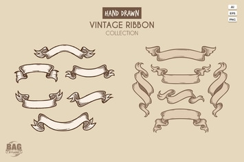 Hand Drawn Vintage Ribbon Collection