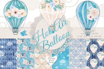 Hot air balloon blue pack