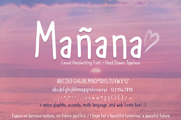 Mañana Casual Handwriting Font + Web Fonts