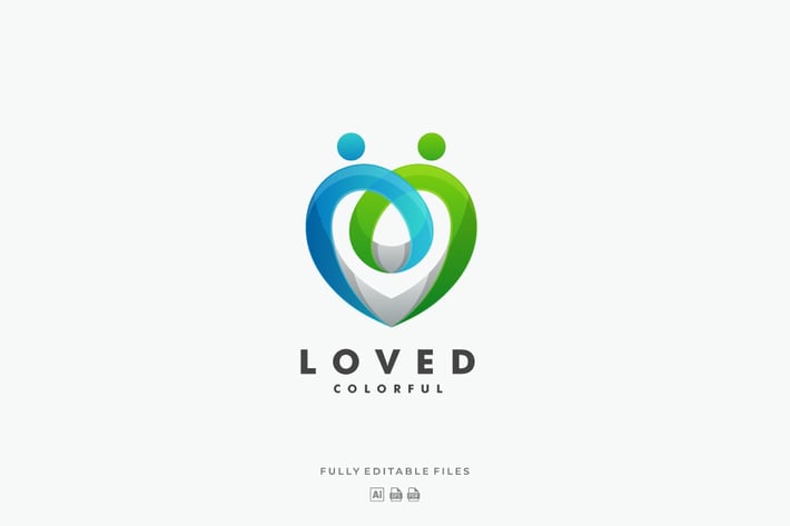 Abstract Love Colorful Logo