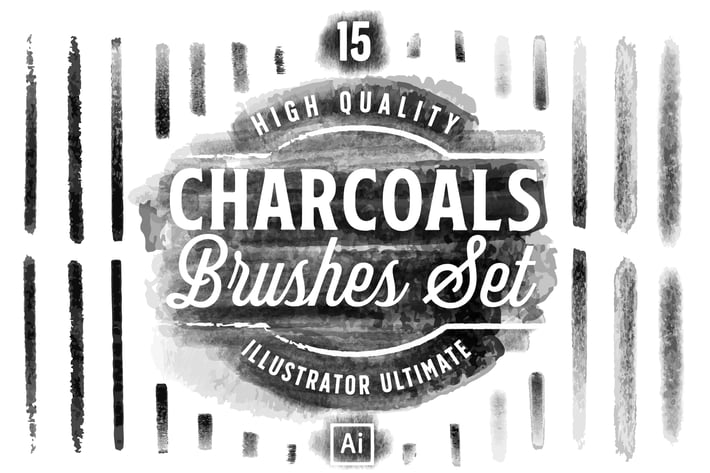 Charcoals Brushes Set for Adobe Illustator