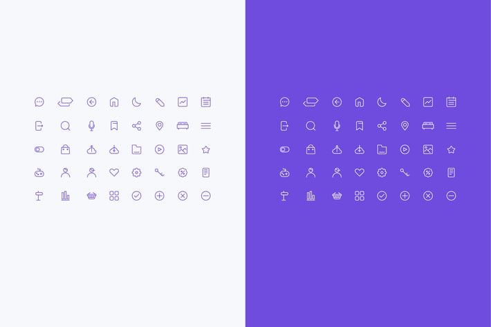 Linear vector office icons set