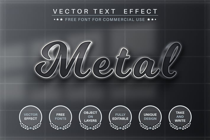 Dark metal - editable text effect, font style