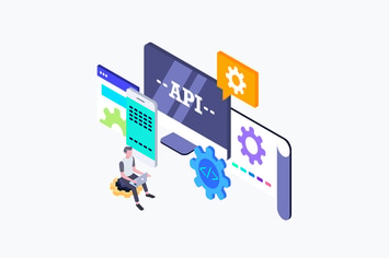 API Interface Isometric Illustration