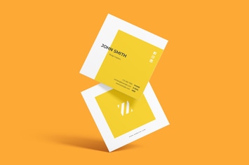 Square Business Card Mockup