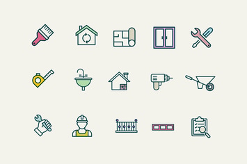 15 House Renovation Icons