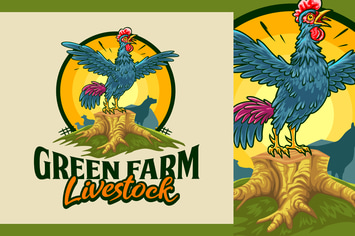 Cartoon Rooster Mascot - Farm and Livestock Logo