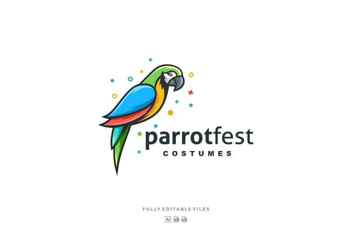 Simple Modern Parrot Color Logo template