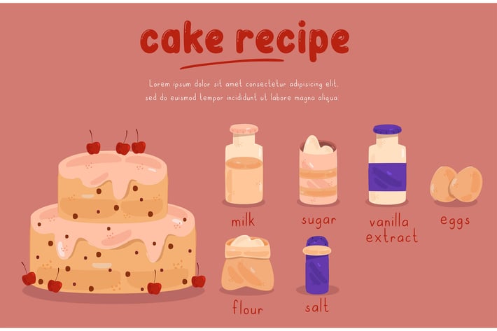 Cake Recipe Concept Illustration