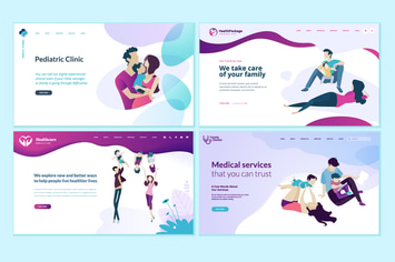 Set of Medical Web Page Design Templates