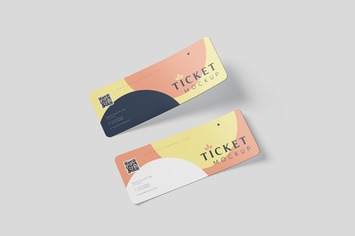 Ticket Round Corner Mockup Set