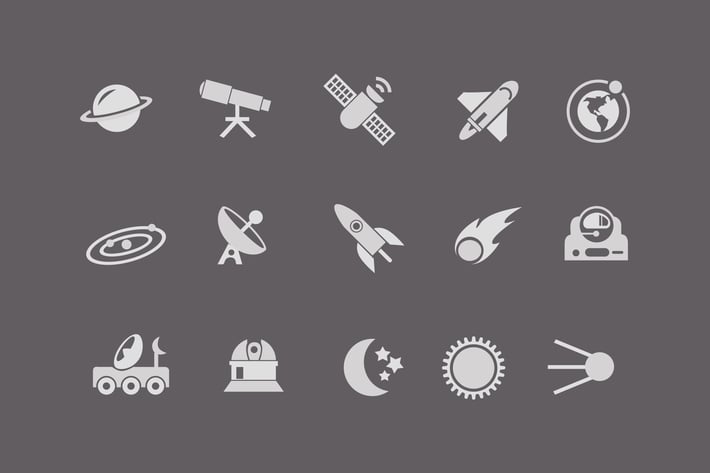 15 Space and Astronaut Icons
