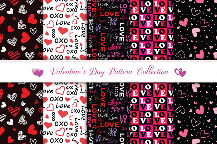 Valentine's day pattern collection v4
