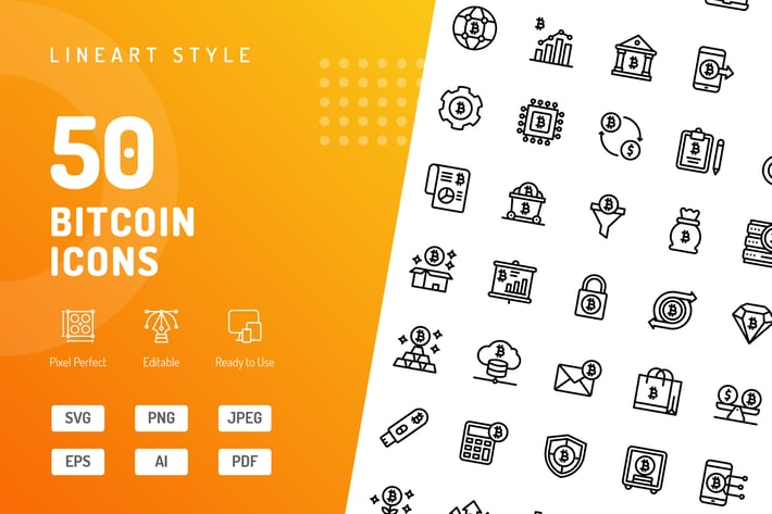 Bitcoin Line Icons