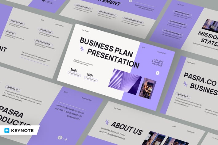Purple White Modern Minimalist Business Plan KEY