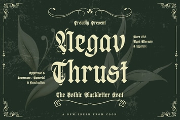 Negav Thrust - Gothic Balckletter Font