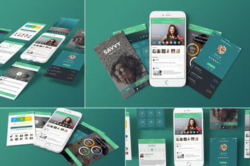 4 iPhone 6s Perspective Screen Mockups