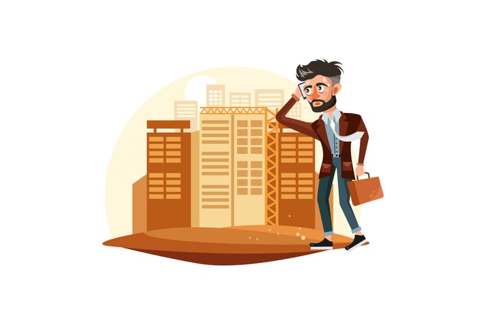 Tired Businessman Vector Illustration