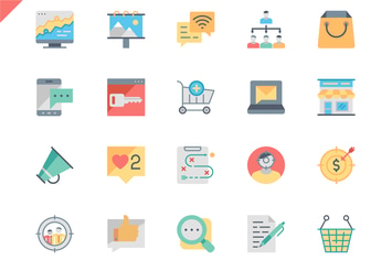 Simple Set Marketing Flat Icons