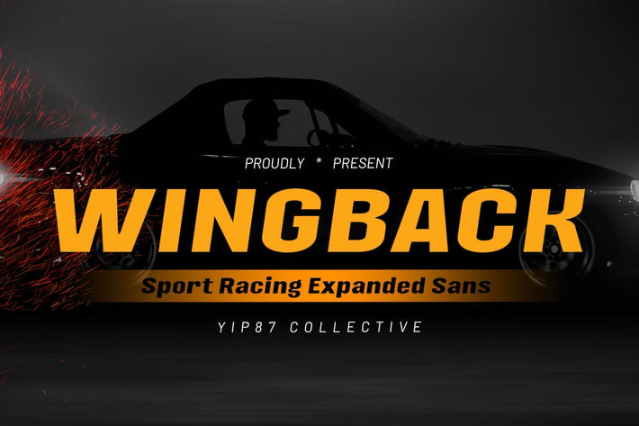 Wingback - Modern Racing Sport Game Bold Logo Font