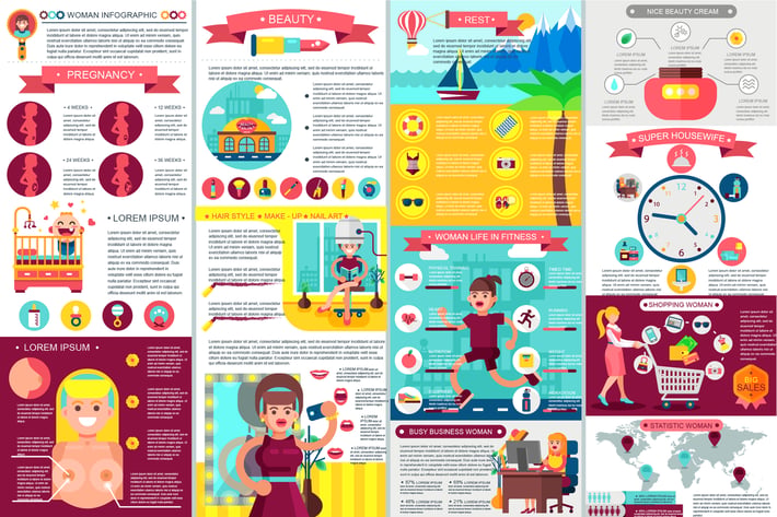 Woman Infographic Elements