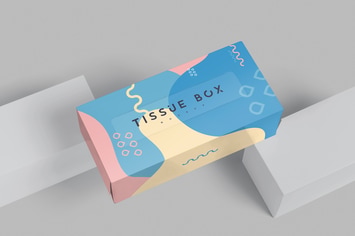 Wide Rectangle Tissue Box Mockups