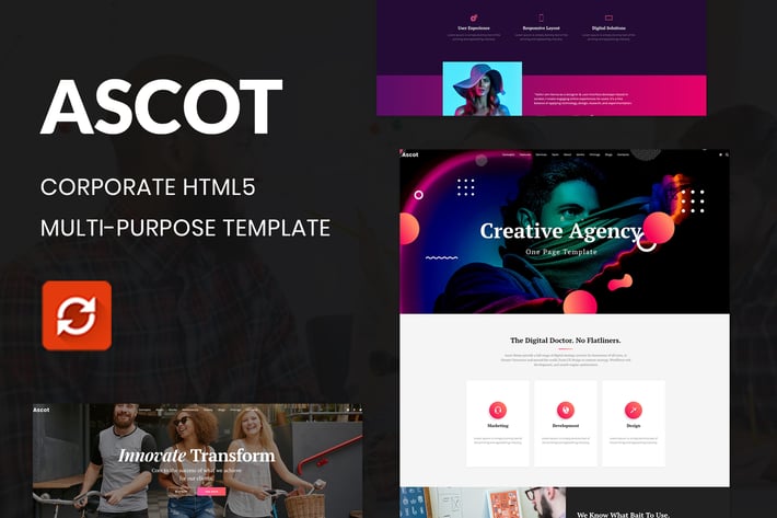 Ascot - One Page Corporate HTML Template 