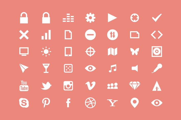 White Multipurpose Icons / 3 Different Sheets