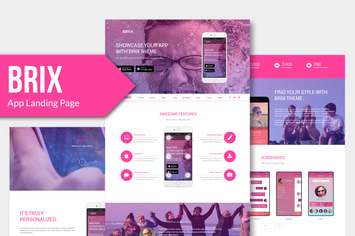 BRIX - Mobile App landing page Muse Template