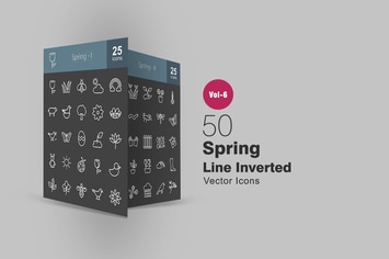50 Spring Line Inverted Icons