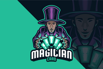 Magician Card Mascot Logo