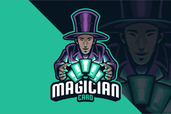 Magician Card Mascot Logo