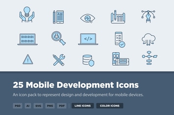 25 Mobile Development Icons