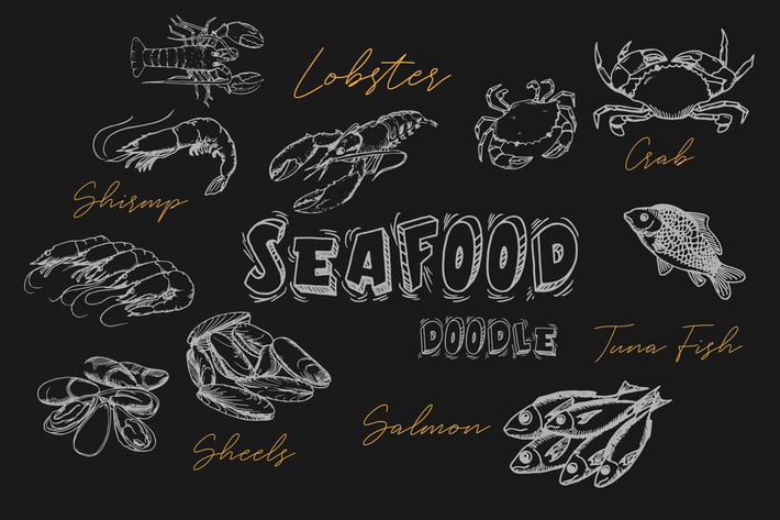 Seafood Handrawn Doodle