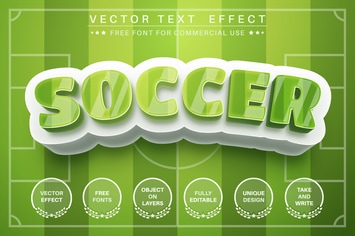 Soccer footbal field - editable text effect