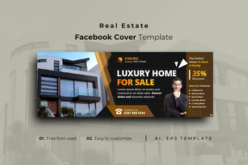 Real Estate r1 Facebook Cover Template
