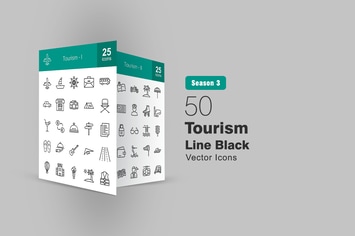 50 Tourism Line Icons