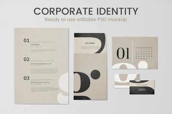 Corporate identity mockup psd set for business
